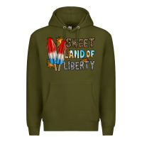 Army Green sweet land of liberty Premium Hoodie - RacoonDesign