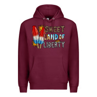 Burgundy sweet land of liberty Premium Hoodie - RacoonDesign