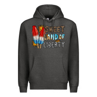 Charcoal Heather sweet land of liberty Premium Hoodie - RacoonDesign