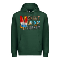 Sports Green sweet land of liberty Premium Hoodie - RacoonDesign