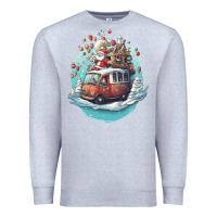 Heather Grey happy santa Premium Sweatshirt - Unal Design