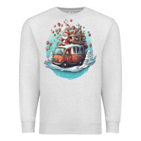 Oatmeal Heather happy santa Premium Sweatshirt - Unal Design