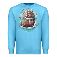 Ocean Blue happy santa Premium Sweatshirt - Unal Design