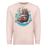 Pale Pink happy santa Premium Sweatshirt - Unal Design