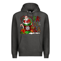 Charcoal Heather fa la la la la christmas santa claus coffee cup Premium Hoodie - FaDigitalArtStudio