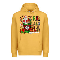 Mustard fa la la la la christmas santa claus coffee cup Premium Hoodie - FaDigitalArtStudio