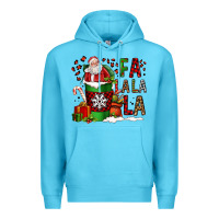 Ocean Blue fa la la la la christmas santa claus coffee cup Premium Hoodie - FaDigitalArtStudio