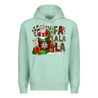 Seafoam fa la la la la christmas santa claus coffee cup Premium Hoodie - FaDigitalArtStudio