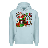 Blue Mist fa la la la la christmas santa claus coffee cup Premium Hoodie - FaDigitalArtStudio