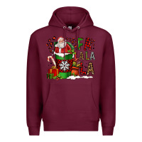 Burgundy fa la la la la christmas santa claus coffee cup Premium Hoodie - FaDigitalArtStudio