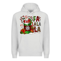 Dove Grey fa la la la la christmas santa claus coffee cup Premium Hoodie - FaDigitalArtStudio