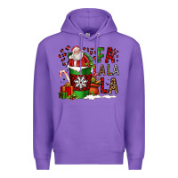 Purple fa la la la la christmas santa claus coffee cup Premium Hoodie - FaDigitalArtStudio