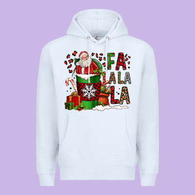 Fa La La La La Christmas Santa Claus Coffee Cup Premium Hoodie Designed By Fadigitalartstudio