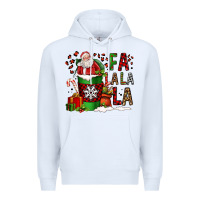 White fa la la la la christmas santa claus coffee cup Premium Hoodie - FaDigitalArtStudio