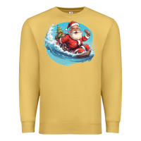 Antique Gold surf happy santa Premium Sweatshirt - Unal Design