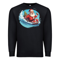 Black surf happy santa Premium Sweatshirt - Unal Design