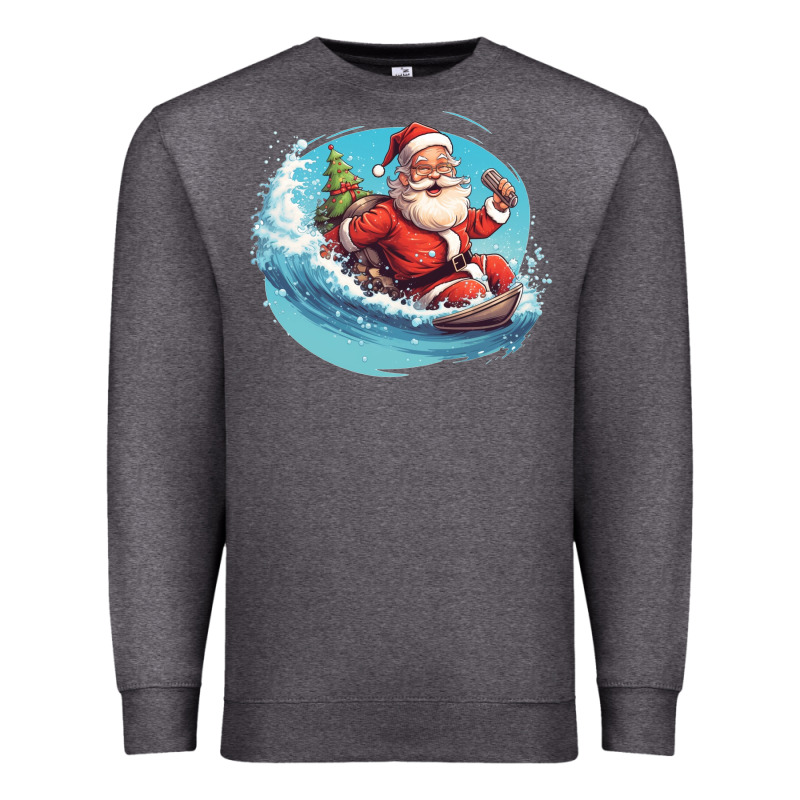 Surf Happy Santa Premium Sweatshirt by Unal Design | Teevron