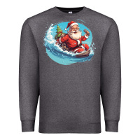 Charcoal Heather surf happy santa Premium Sweatshirt - Unal Design