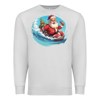 Dove Grey surf happy santa Premium Sweatshirt - Unal Design