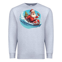 Heather Grey surf happy santa Premium Sweatshirt - Unal Design