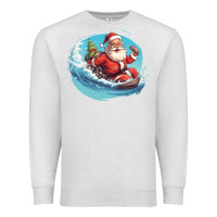 Oatmeal Heather surf happy santa Premium Sweatshirt - Unal Design