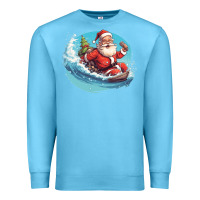 Ocean Blue surf happy santa Premium Sweatshirt - Unal Design