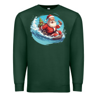 Sports Green surf happy santa Premium Sweatshirt - Unal Design