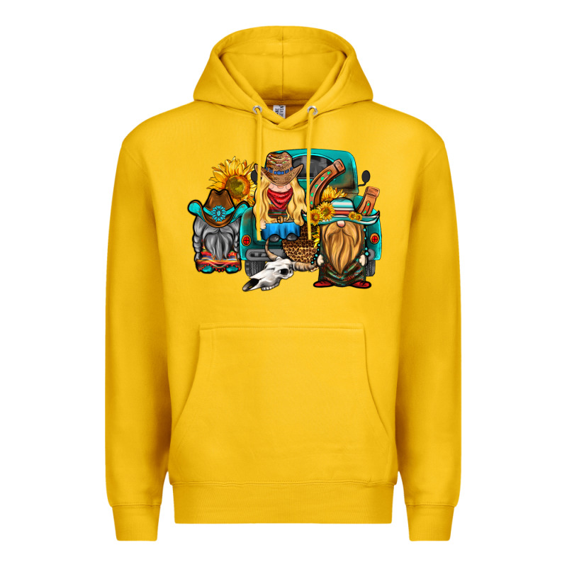 Western Truck With Gnomes Premium Hoodie by HRA Design Shop | Teevron