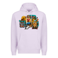 Lilac western Truck with gnomes Premium Hoodie - HRA Design Shop