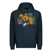 Navy western Truck with gnomes Premium Hoodie - HRA Design Shop