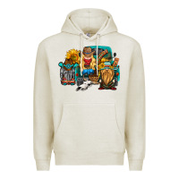 Oatmeal Heather western Truck with gnomes Premium Hoodie - HRA Design Shop