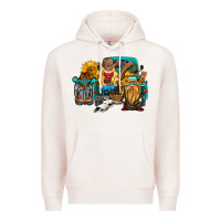 Pale Pink western Truck with gnomes Premium Hoodie - HRA Design Shop