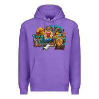 Purple western Truck with gnomes Premium Hoodie - HRA Design Shop
