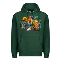 Sports Green western Truck with gnomes Premium Hoodie - HRA Design Shop