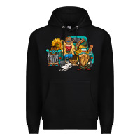 Black western Truck with gnomes Premium Hoodie - HRA Design Shop