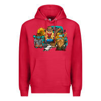 Cardinal western Truck with gnomes Premium Hoodie - HRA Design Shop