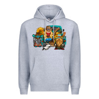 Heather Grey western Truck with gnomes Premium Hoodie - HRA Design Shop