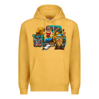 Mustard western Truck with gnomes Premium Hoodie - HRA Design Shop