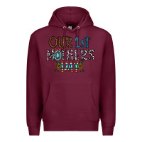 Burgundy our 1 st mother's day Premium Hoodie - CowhideDigitalArt