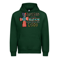 Forest Green blessed İs the nation whose god is the lord Urban Hoodie - CowhideDigitalArt