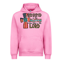 Fuchsia Pink blessed İs the nation whose god is the lord Urban Hoodie - CowhideDigitalArt