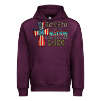 Mauve Wine blessed İs the nation whose god is the lord Urban Hoodie - CowhideDigitalArt
