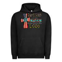 Pigment Black blessed İs the nation whose god is the lord Urban Hoodie - CowhideDigitalArt
