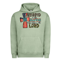 Pigment Oil Green blessed İs the nation whose god is the lord Urban Hoodie - CowhideDigitalArt
