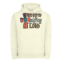 Pigment Pistachio blessed İs the nation whose god is the lord Urban Hoodie - CowhideDigitalArt