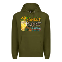 Army Green sweet summer time pineapple Premium Hoodie - RacoonDesign
