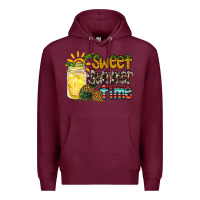 Burgundy sweet summer time pineapple Premium Hoodie - RacoonDesign
