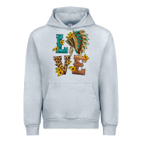 Heather Grey love indian headdress Urban Hoodie - HRA Design Shop