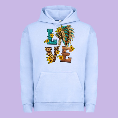 Love Indian Headdress Urban Hoodie Designed By Hra Design Shop