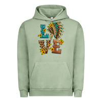 Pigment Oil Green love indian headdress Urban Hoodie - HRA Design Shop